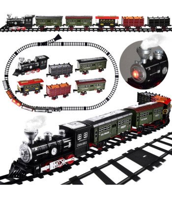 Lokomotyva su vagonais ir garais