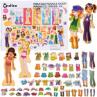 Medinės magnetinės dėlionės Drabužiai Mada stiliai 4 modeliai