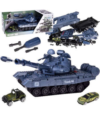 Tankas su surinkimo ir atsukimo funkcijomis, su garso ir šviesos efektais