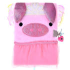 Rausva knygelė su užraktu ir miela kiaulyte