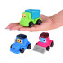 Minkštų Statybinių Automobiliukų Rinkinys 3 vnt Traktorius Buldozeris Savivartis 18M+