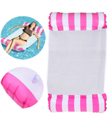 Pripučiamas rožinis plaukimo čiužinys vandens hamakas baseinui ir paplūdimiui