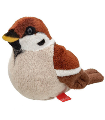 Žvirbliukas pliušinis paukštelis 13cm