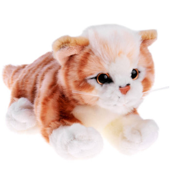 Pliušinis žaislas rudasis katinas gulinčiu pozicijoje 30 cm
