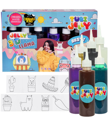 Tuban kūrybinis rinkinys Tubi Jelly Lama 6 spalvos želė figūrėlės 3D
