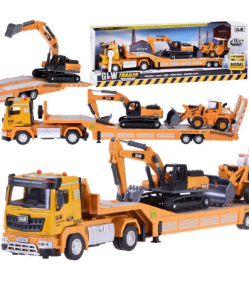 Tir su Priekaba, Ekskavatoriumi ir Buldozeriu Rinkinys su Garsu Mažajam Statybininkui ZA5008