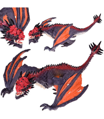 Pilkas ir oranžinis drakonas žaislinė figūrėlė 21 cm ZA5022