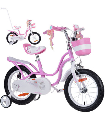 RoyalBaby Vaikiškas Dviratis 14" Little Swan su Krepšeliu ir Šoniniais Ratukais