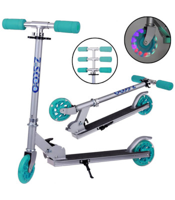 Lengvas sulankstomas paspirtukas su šviečiančiais ratais vaikams SP0786