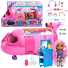 Barbie Extra Fly Minis lėlė pilotė ir rožinis lėktuvas