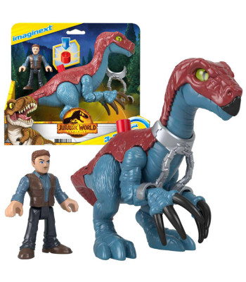 Jurassic World Imaginext figūrėlių rinkinys Therizinosaurus ir Owen