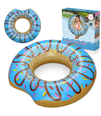 Bestway didelis pripučiamas vandens ratas mėlynas spurgos formos 107 cm