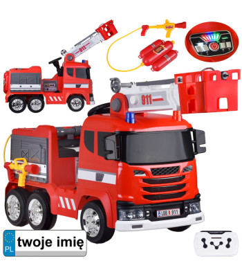 Vaikiška gaisrinės mašina su akumuliatoriumi ir svirtele PA0316