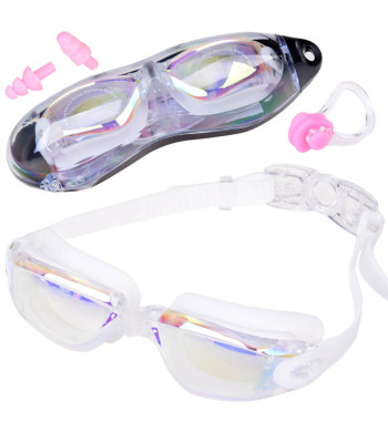Plaukimo akiniai vaikams ir jaunimui UV Anti-Fog su ausų ir nosies kištukais SP0792 BI