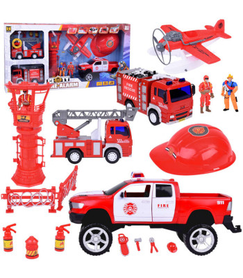 Didelis gaisrinės transporto priemonių rinkinys su garsu + gaisrininko šalmas ZA5146