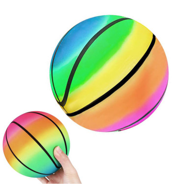 Guminis spalvotas vaivorykštės kamuolys 23 cm vaikams