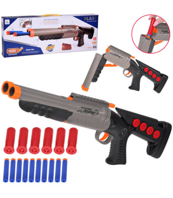 Didelis šautuvas dvivamzdis vamzdis su putplasčio šoviniais