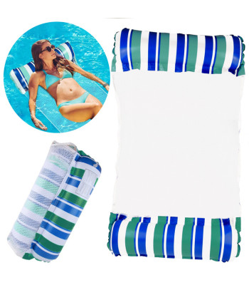 Pripučiama žalia vandens hamako tipo čiužinys plaukiojimui baseine ir paplūdimyje