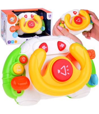 Interaktyvi sensorinė vairuotojų žaidimų vairas vaikams, šviesa, garsas ZA5189