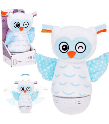 Pliušinė pelėda naktinė lempa su muzika vaikams