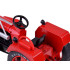 Raudonas metalinis traktorius su priekaba ir guminiais ratais 1:18