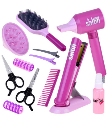 Mažojo kirpėjo rinkinys su plaukų džiovintuvu ir tiesintuvu
