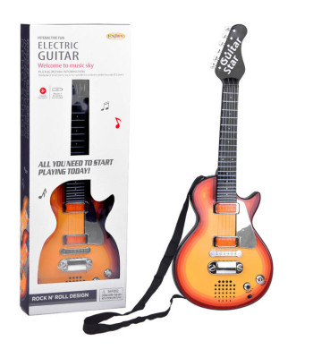 Elektrinė gitara žaislas vaikams melodijos šviesa + diržas IN0169 CI