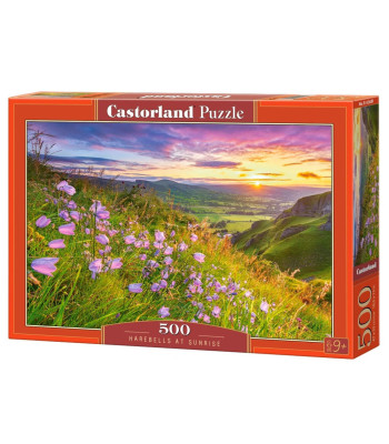 Puzzle 500 el. B-53681 Rugiagėlės saulėtekio kraštovaizdyje