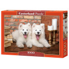 Puzzle 1000 dalių Samojedų Šuniukai Sveikinasi C-105137