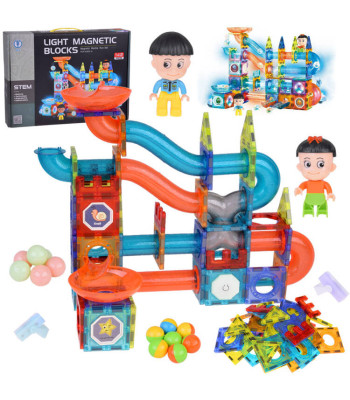 Magnetiniai 3D Blokeliai - Sukurk Didelį Šviečiantį Rutulių Taką 142 vnt.