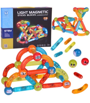 3D Magnetiniai Blokai Vaikams - 76 vnt.