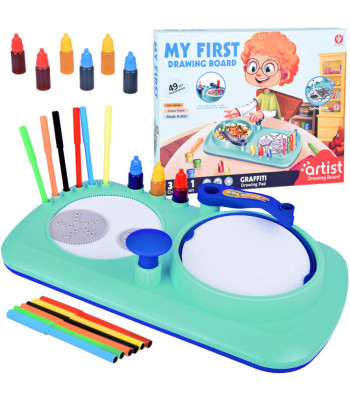 Kūrybinis rinkinys: Meninė lenta 3 viename Spirografas Grafiti Piešimas TA0109