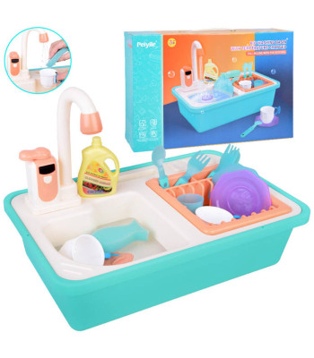 Vaikiška virtuvės kriauklė su čiaupu ir indais ZA5247