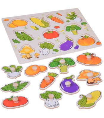 Edukacinė dėlionė mediniai daržovės 11 dalių