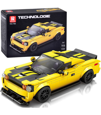 Technologiniai blokai 319-elementų + lipdukai geltonas sportinis automobilis ZA5260