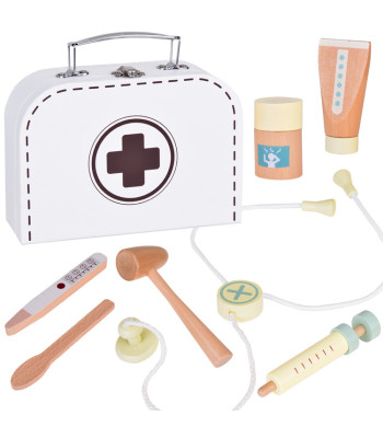 Mažasis Gydytojas - Medinis Gydytojo Rinkinys su Stetoskopo Žaislu