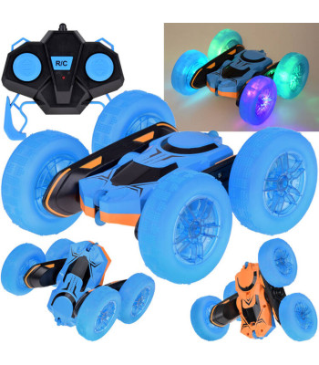 Szalotas Automobilis 360 laipsnių dvipusis STUNT CAR su šviečiančiais ratais RC0675