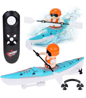 Zdalniai Valdomas Apšviestas Kajakas su Irkluotoju - Vandens Nuotykių Žaislas