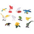 Spalvotų egzotinių paukščių figūrėlių rinkinys, 10 vnt.