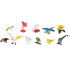 Spalvotų egzotinių paukščių figūrėlių rinkinys, 10 vnt.