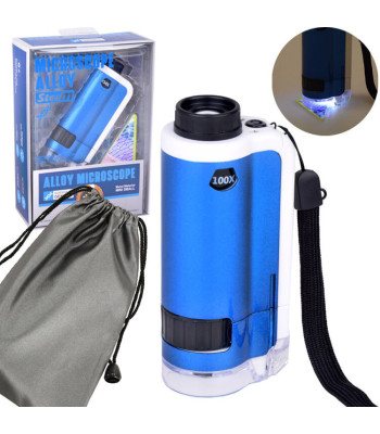 Nešiojamas kišeninis mikroskopas vaikams 100x-250x ES0027