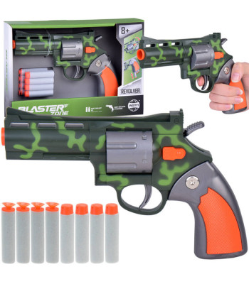 Žaislinis revolveris ir minkštos kulkos