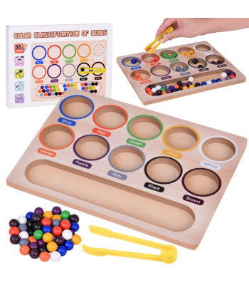 Spalvoti Karoliukai Montessori Mozaika Sorteris Mokymasis Spalvų