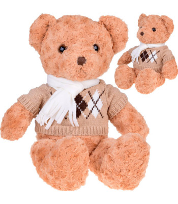 Minkštas Pliušinis Meškiukas Su Megztuku Ir Šaliku 60cm