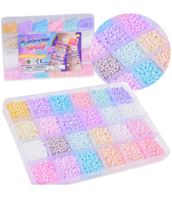 Pastelinių karoliukų rinkinys draugystės apyrankėms 24 spalvos ZA5336