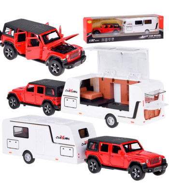 Žaislinis Visureigis ir Kempingo Priekaba Su Šviesomis ZA5351