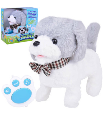 Interaktyvus pliušinis šuniukas CHARLIE vaikšto, loja, inkščia + nuotolinis valdymas