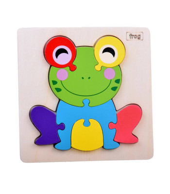 Mediniai dėlionės varlytė - edukacinė žaislas