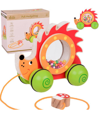 Medinis ežiukas su spalvotais rutuliukais ant ratukų žaislas ZA5379