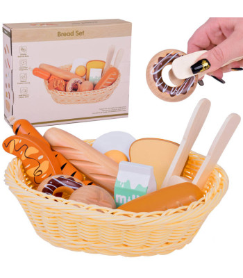 Drevinis Pusryčių Rinkinys su Krepšeliu